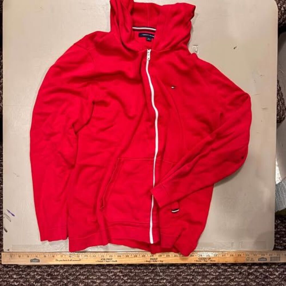 Tommy Hilfiger Red Zip-Up Hoodie Size M